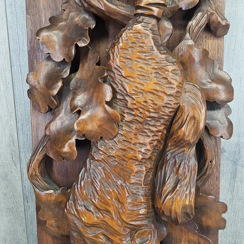 Wow Vtg Black Forest Wall Plaque Hunting Fox Trophy 21.5